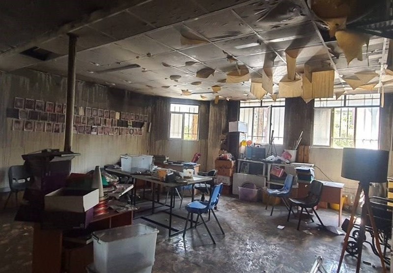 مدرسه تلویزیونی ایران در آتش سوخت